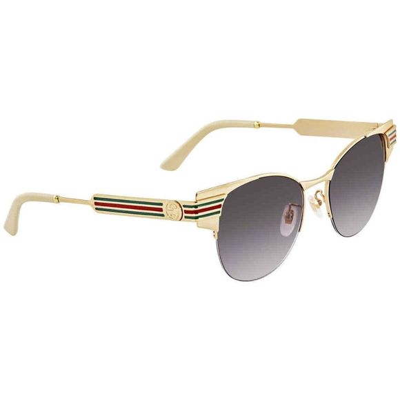NEW Gucci Grey and Gold Cat Eye Women's Sunglasses - Picture 1 of 4